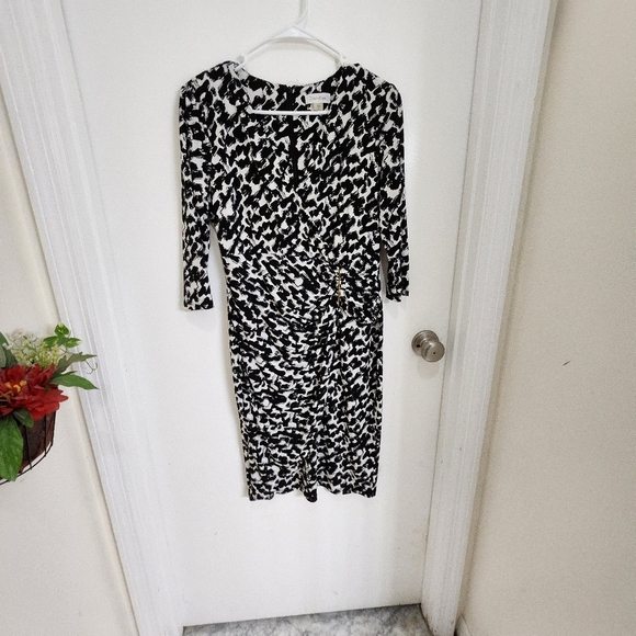 Calvin klein Black & White Bodycon fauxwrap Dress Size 6 careerwear care… - Picture 4 of 11